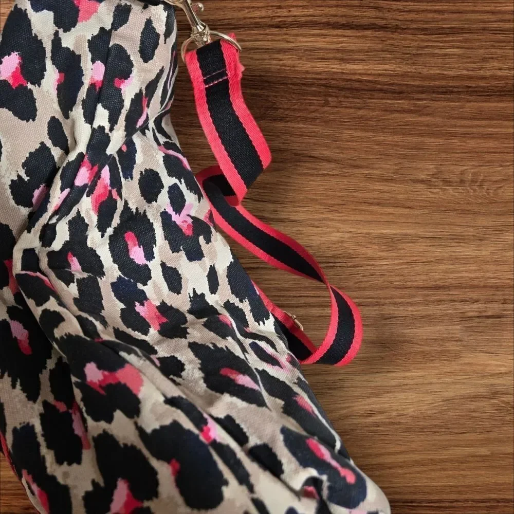 Victoria's Secret Leopard Print Overnight Gym Bag - Black and Pink